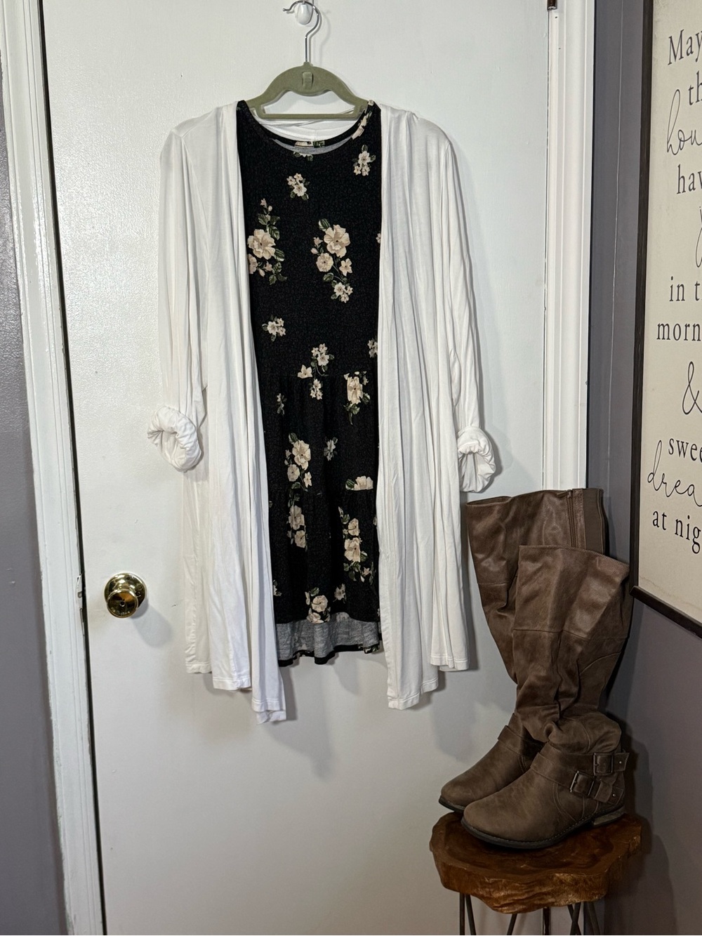 Lane Bryant White Long Open Front Cardigan Plus Size 22/24